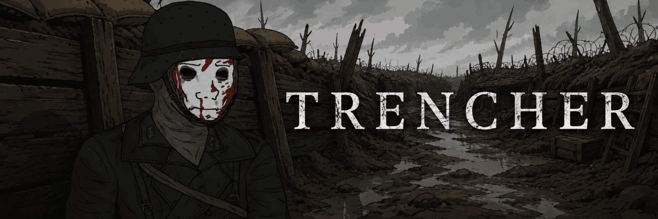 TRENCHER — masked soldier in the trenches